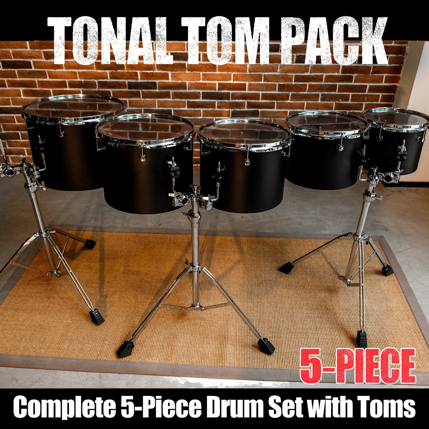 10 12 13 14 16 " Carbon Steel Concert Tom Set w/ Stands