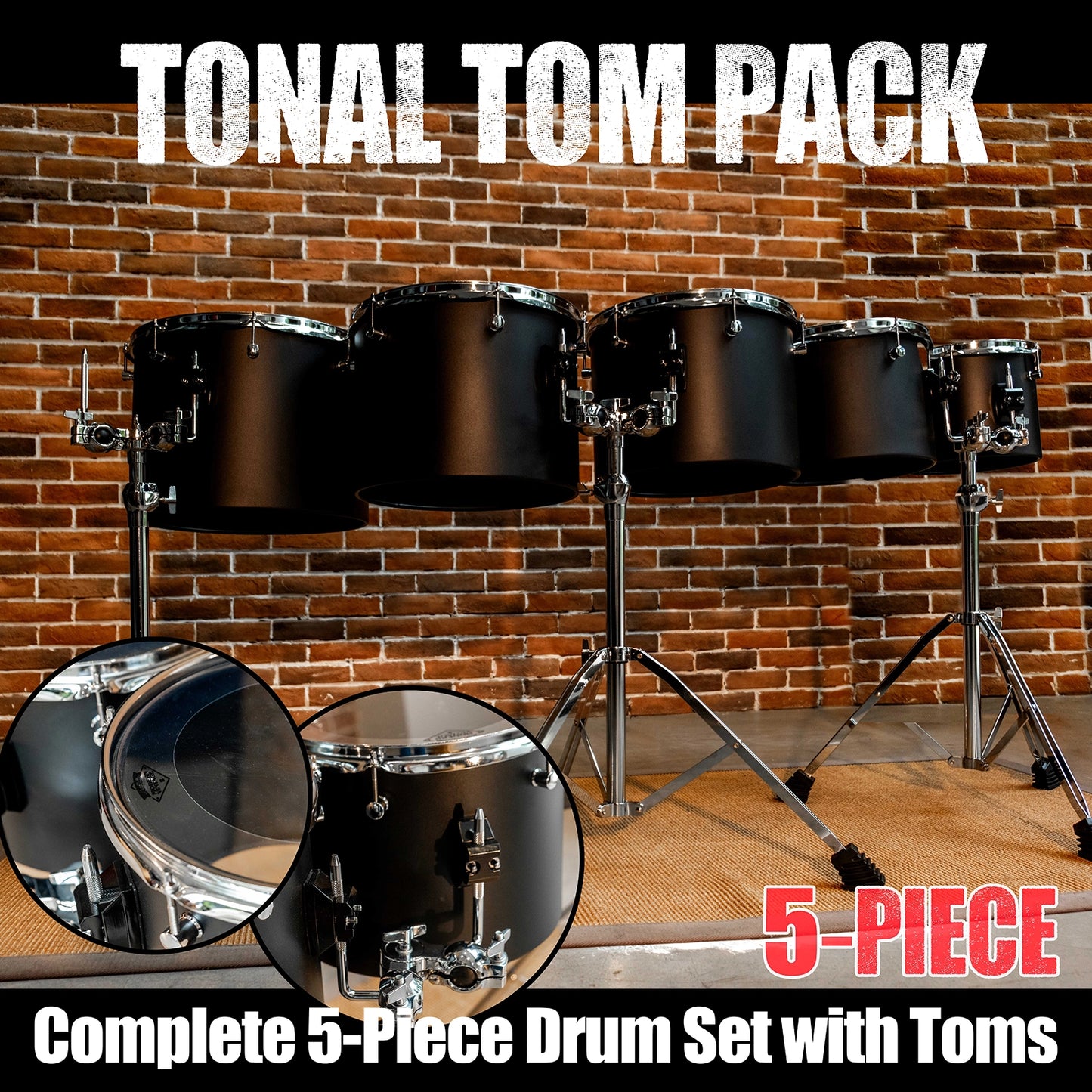 10 12 13 14 16 " Carbon Steel Concert Tom Set w/ Stands