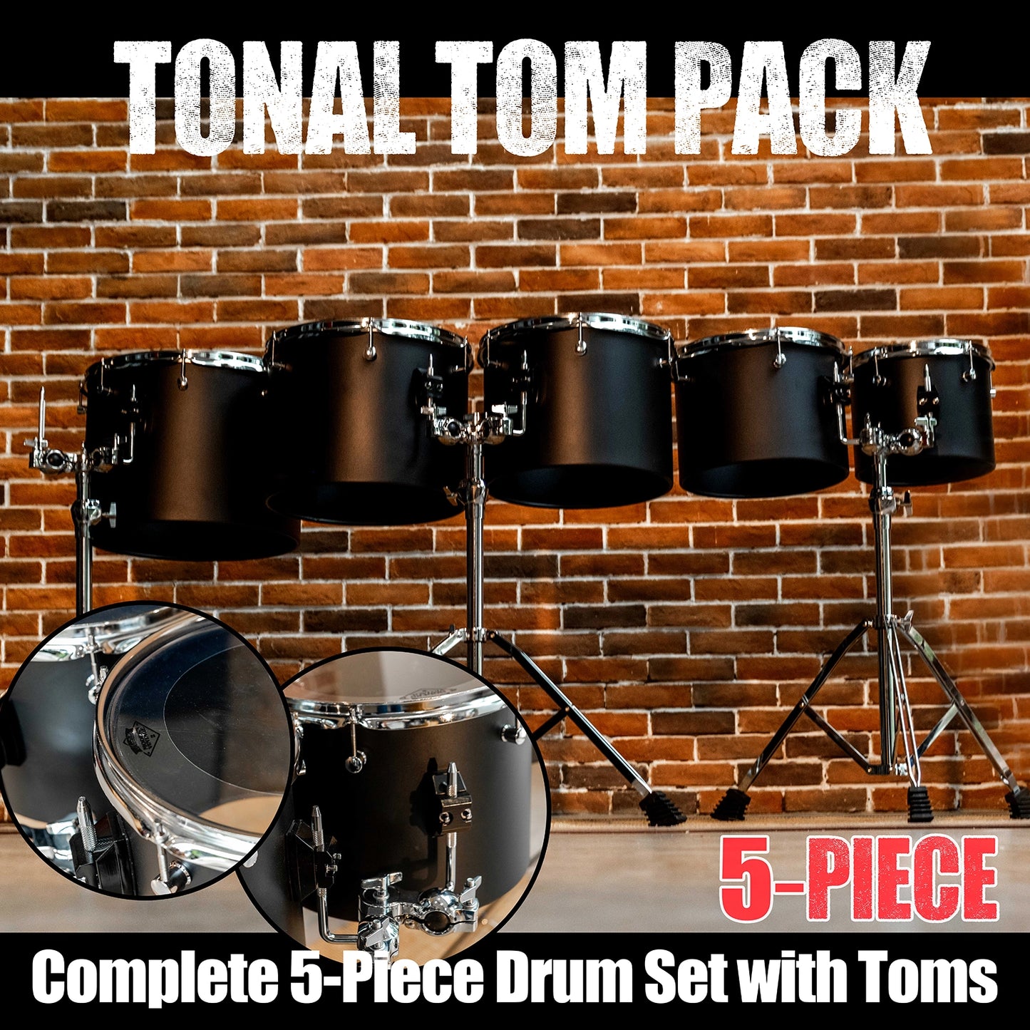10 12 13 14 16 " Carbon Steel Concert Tom Set w/ Stands
