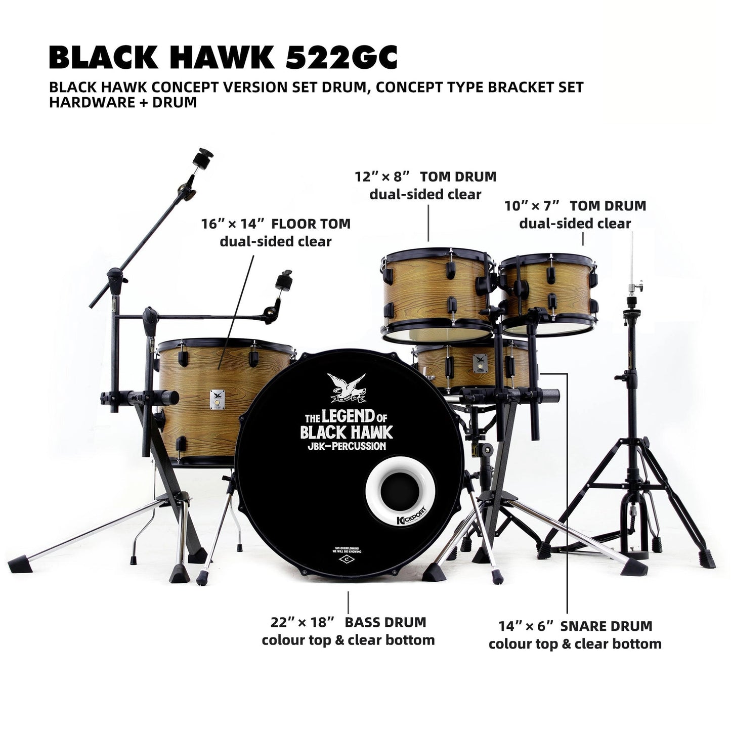 Beatello-Black Hawk 522 Drum Set