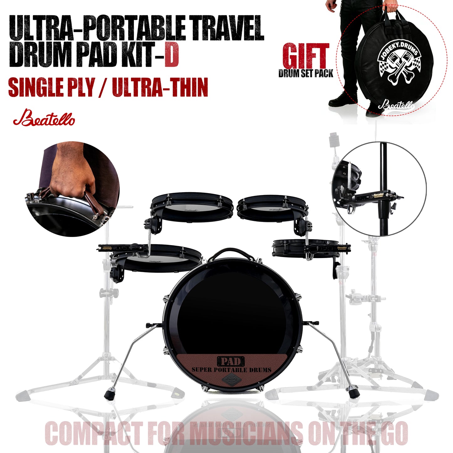 Ultra Portable Travel Drum Pad Kit