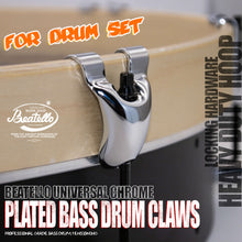 Die Cast Bass Drum Claw Hook, Chrome