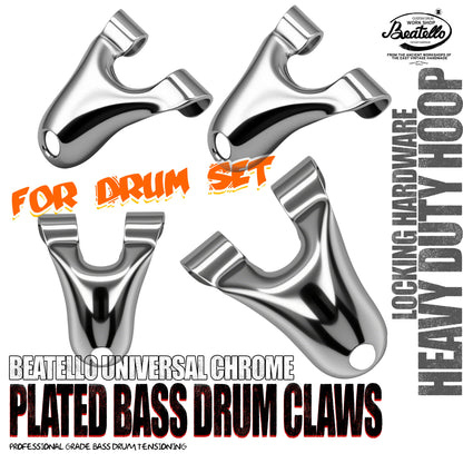 Die Cast Bass Drum Claw Hook, Chrome