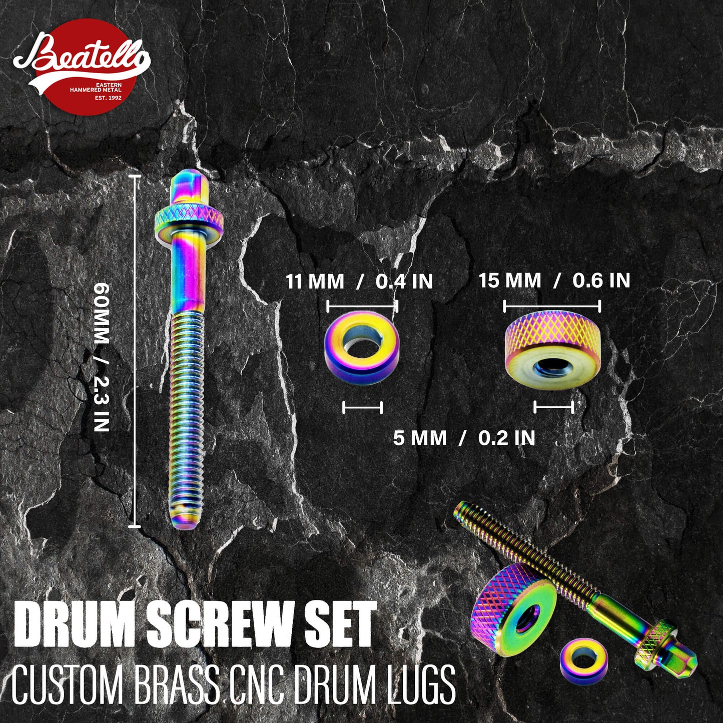Colored Brass Drum Screw Set