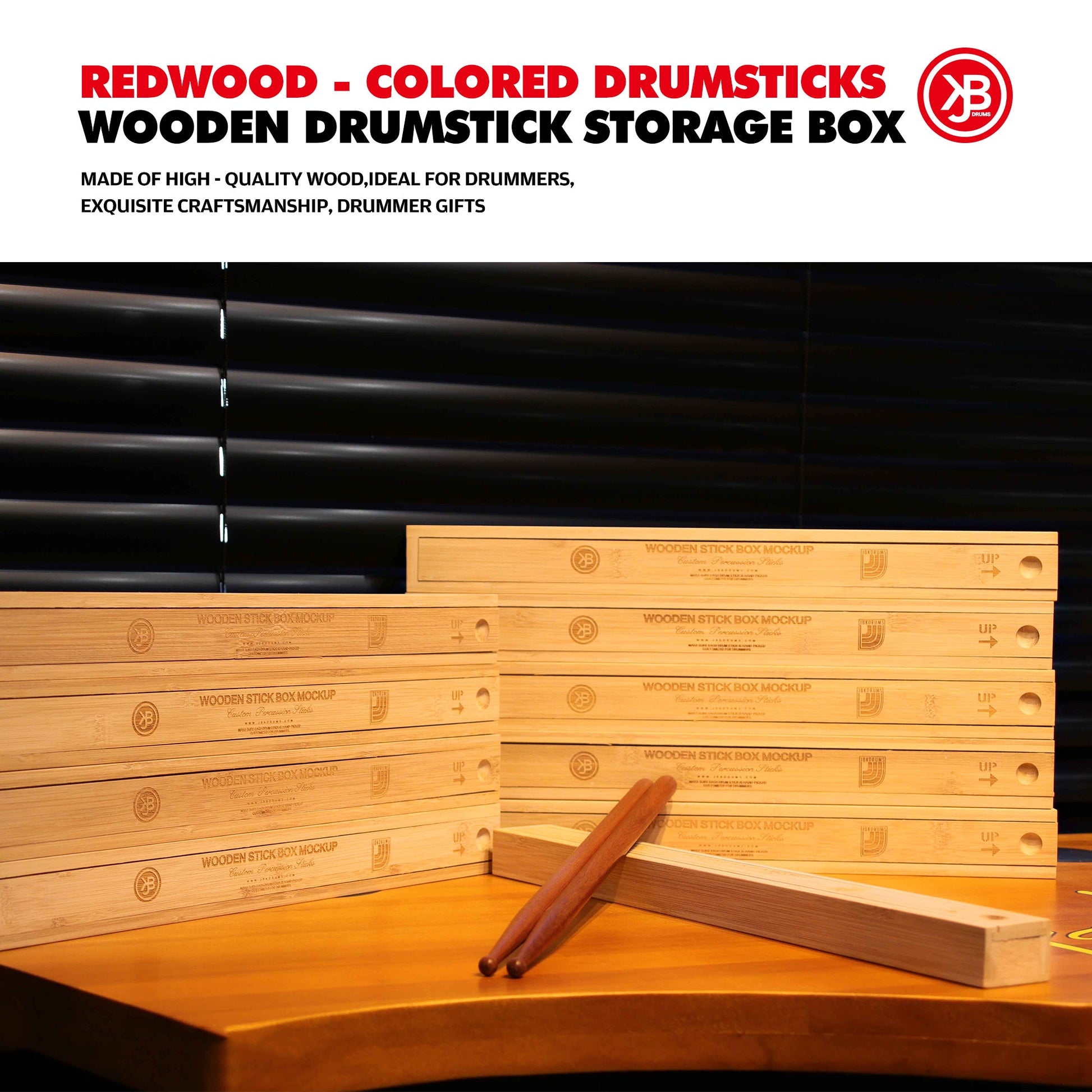 Drum Sticks&Wooden Drumstick Storage Box Beatello