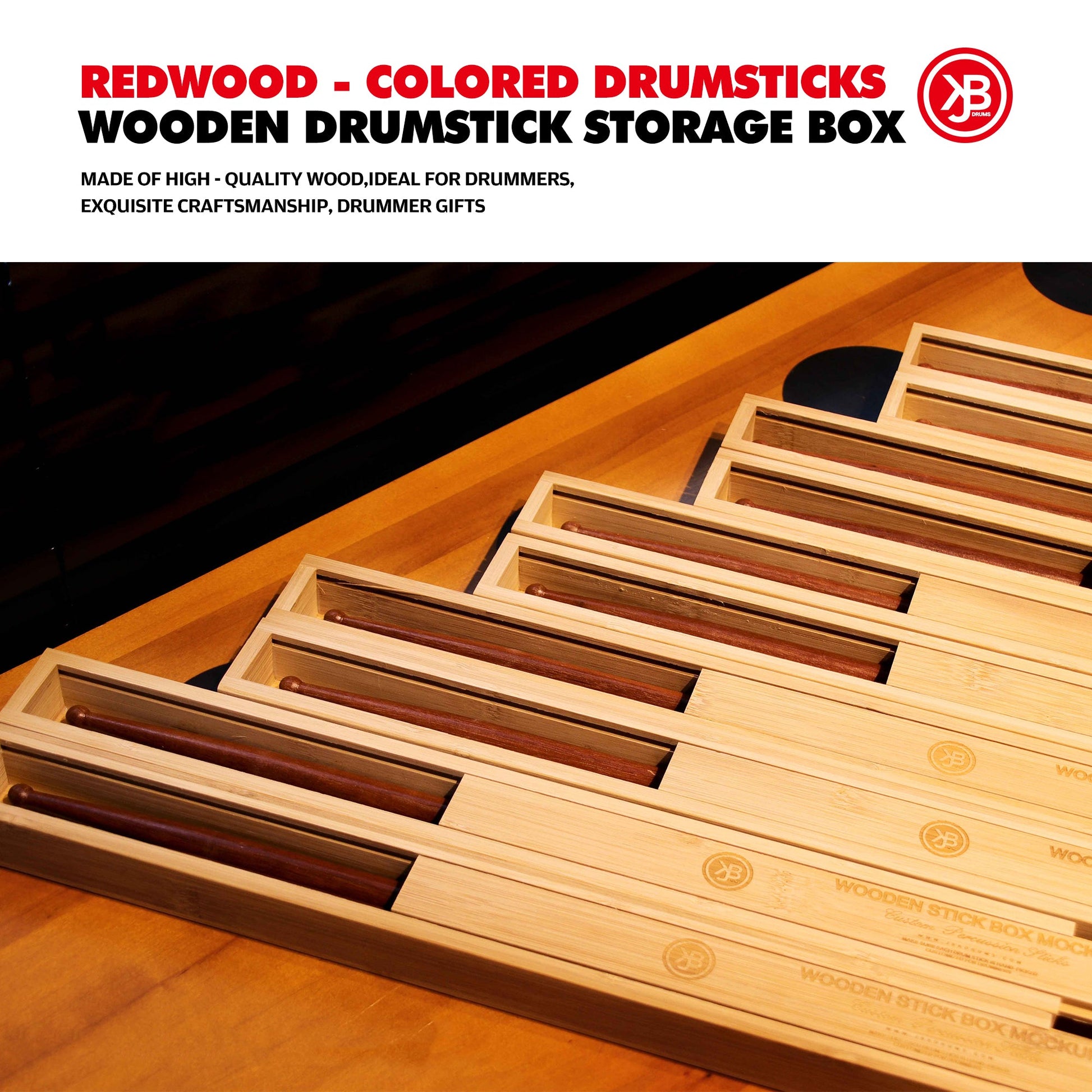 Drum Sticks&Wooden Drumstick Storage Box Beatello