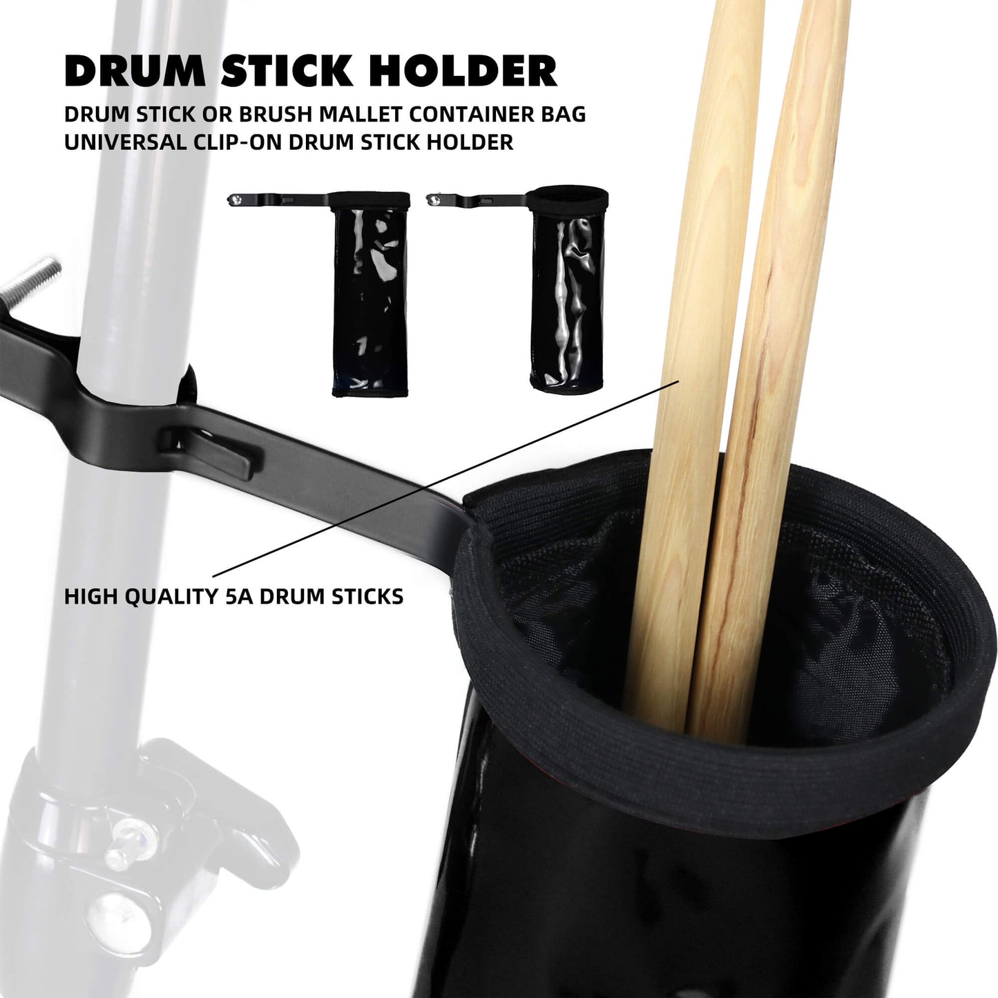 Drumstick Bag and Pair of 5A Drumsticks