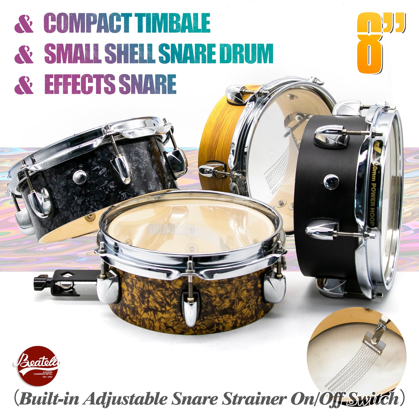 8" Compact Timbale & Small Shell Snare Drum & Effects Snare