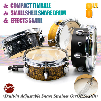 8" Compact Timbale & Small Shell Snare Drum & Effects Snare