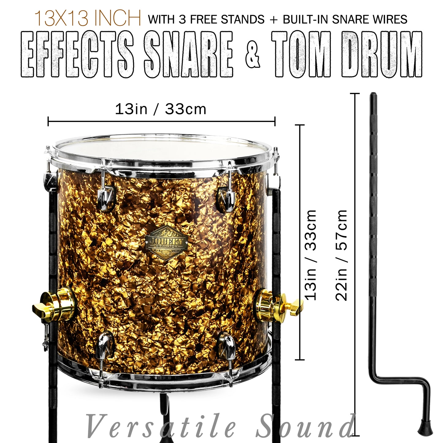 Gold 13×13-inch Special Effect Floor Snare Drum