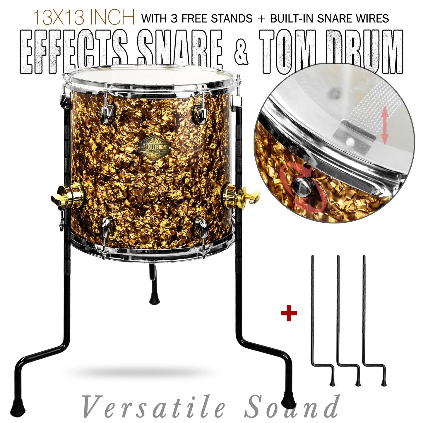 Gold 13×13-inch Special Effect Floor Snare Drum