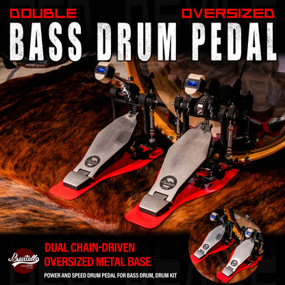 Beatello 'Hercules' Power Double Pedal & 2 Single Pedals