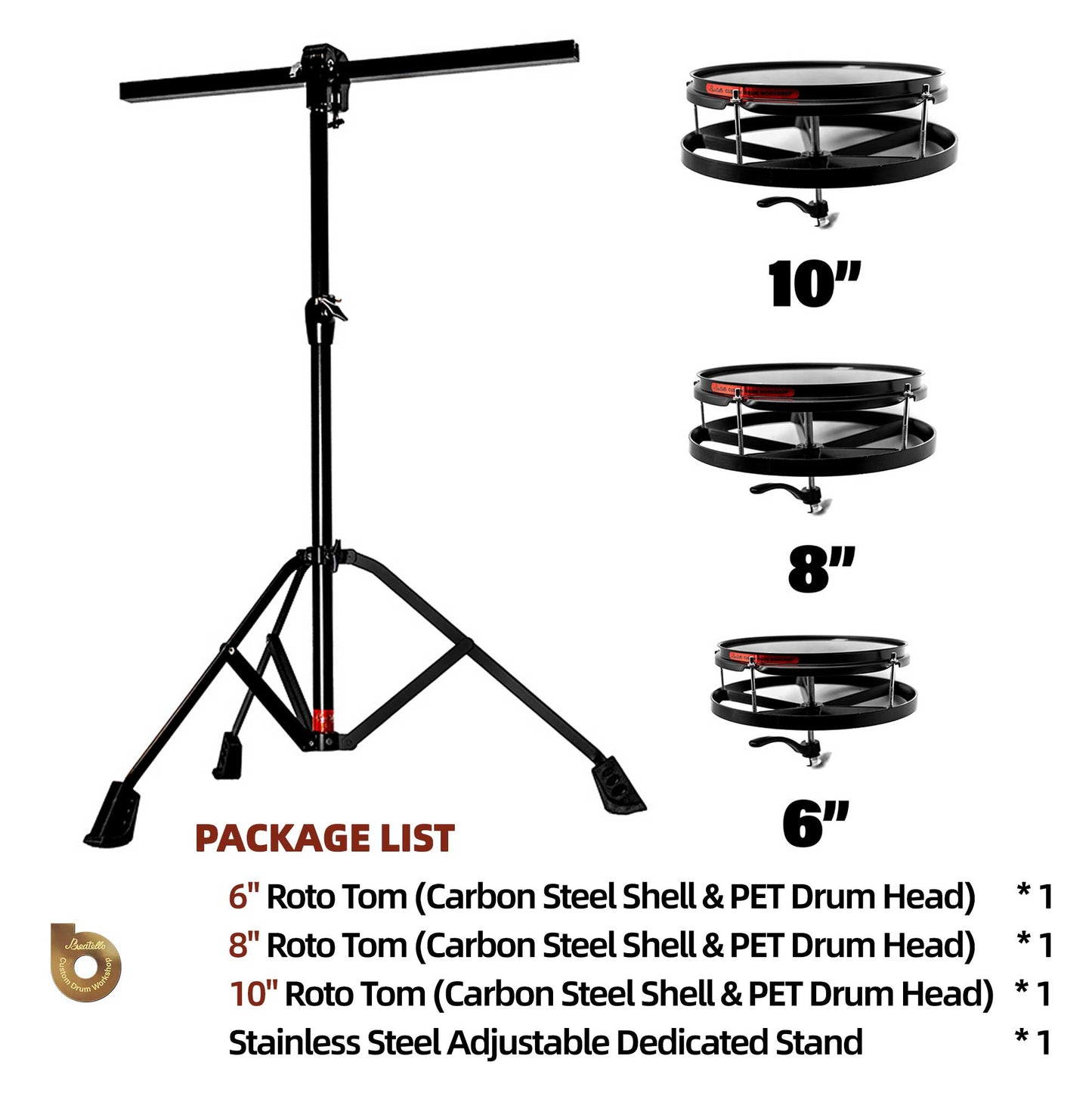 Beatello-Drums Roto Tom Drum Set （Upgraded version）