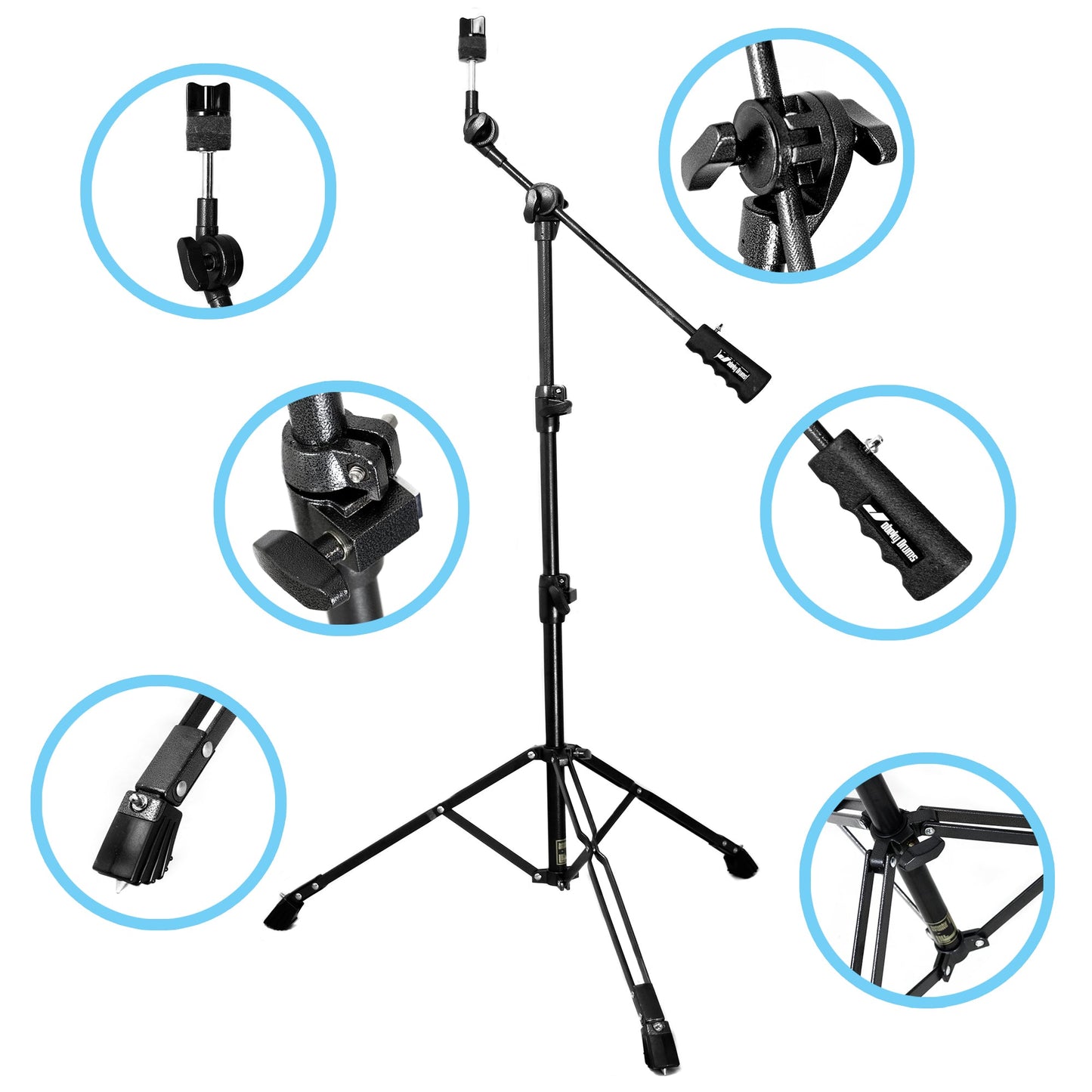 JBK-Cymbal Boom Stand with Nickel Finish+ Cast Iron Counterweight Beatello