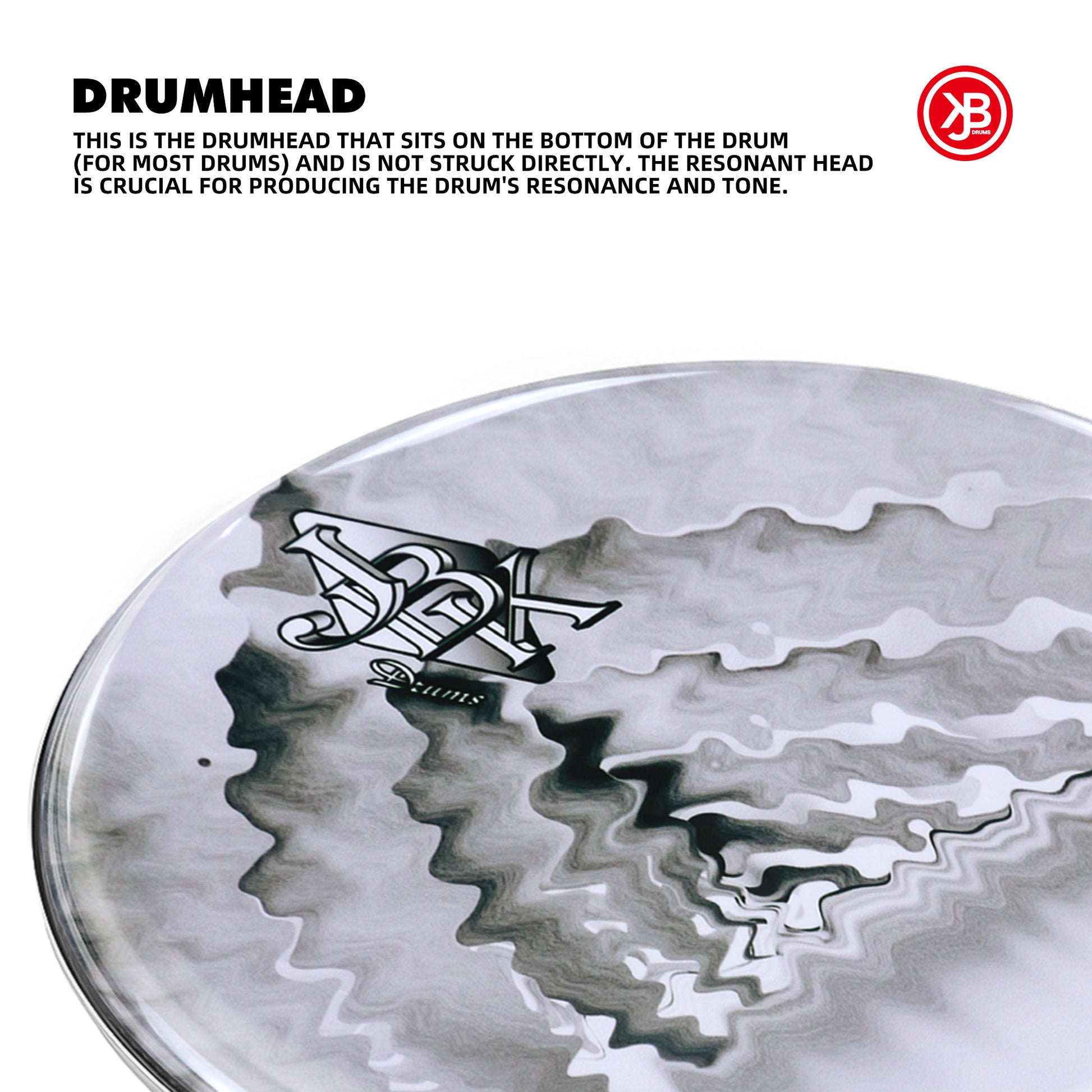 18" JBK Ripple Pattern Bass Drum Head