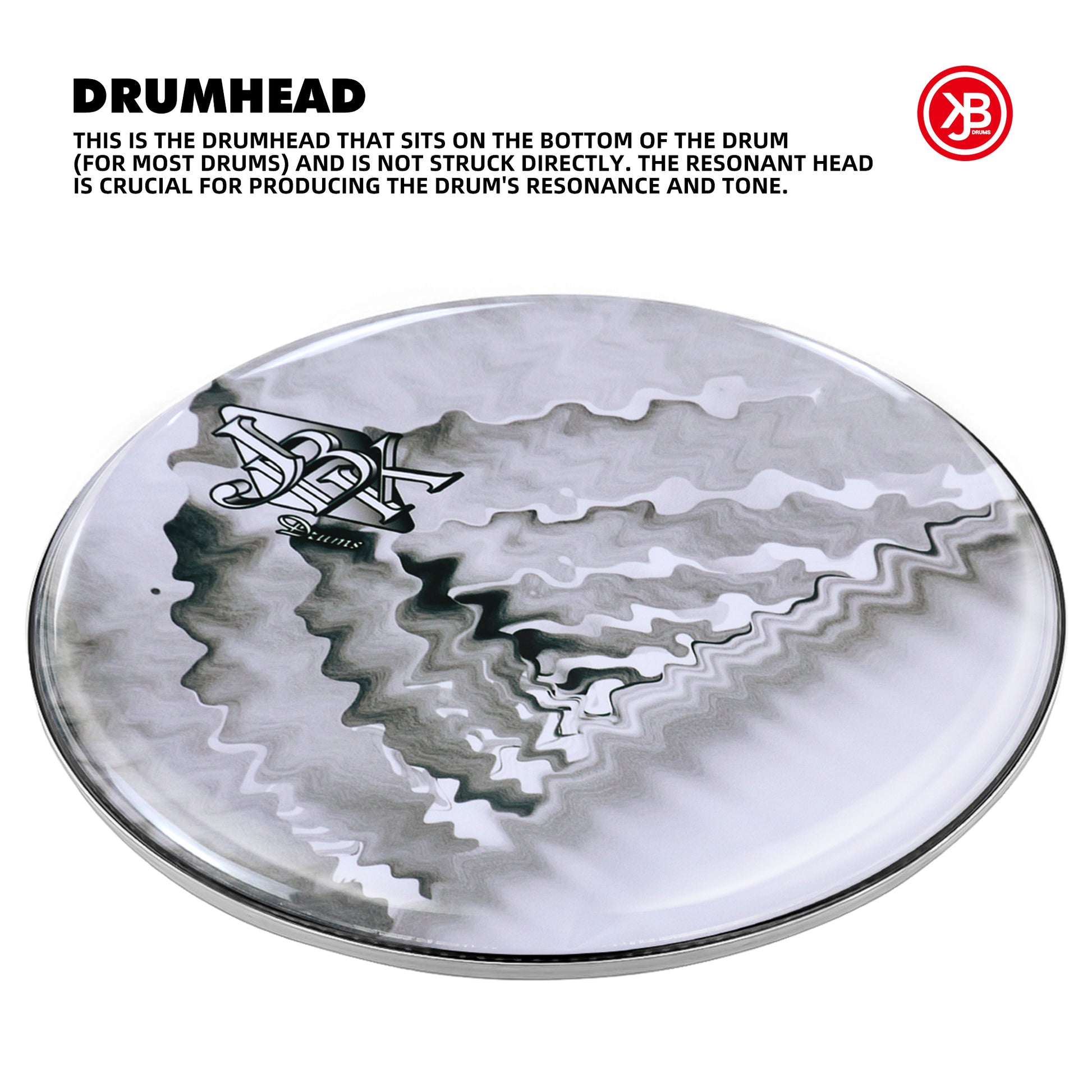 18" JBK Ripple Pattern Bass Drum Head