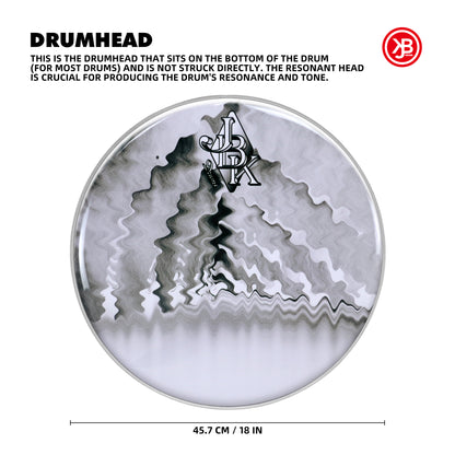 18" JBK Ripple Pattern Bass Drum Head