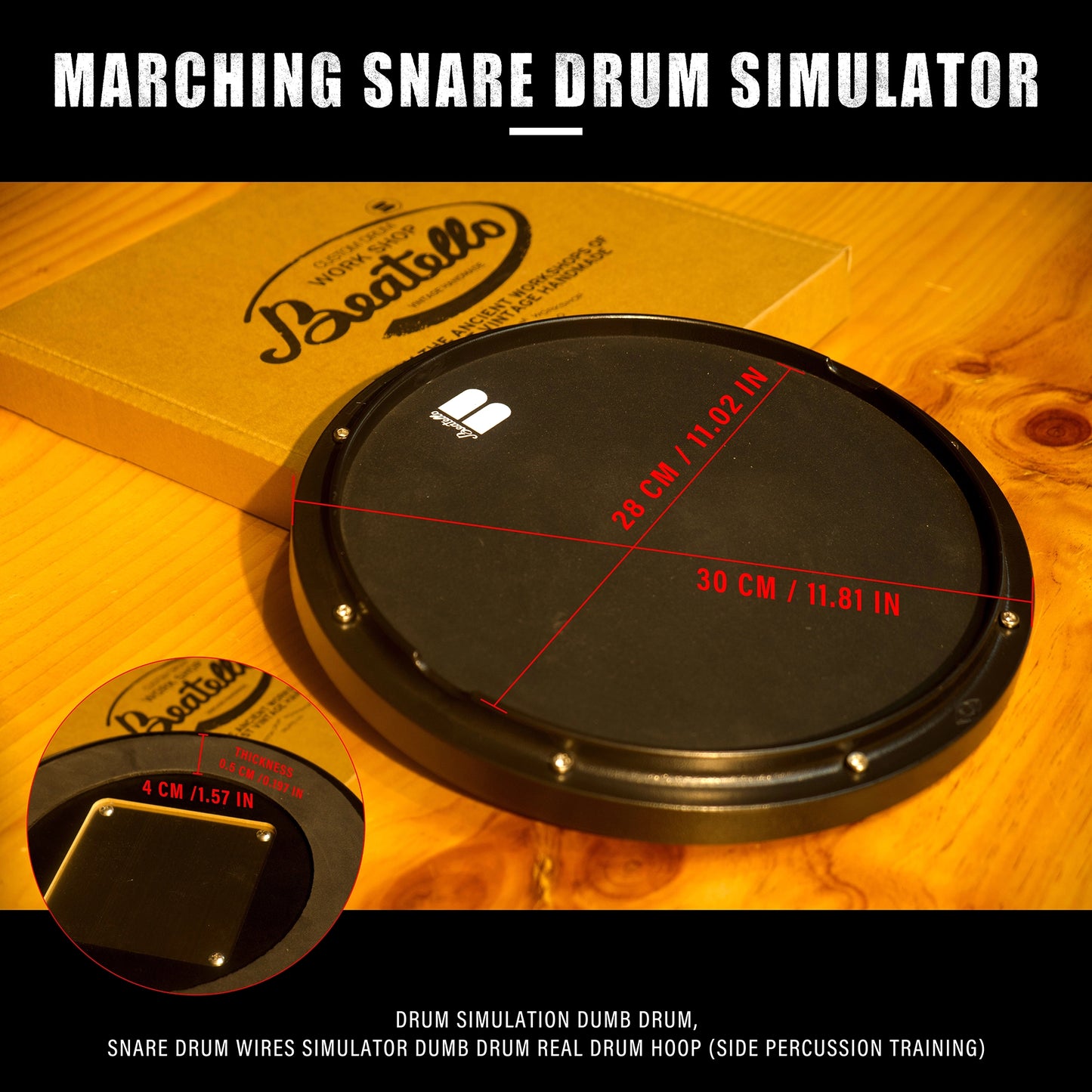 Marching Snare Drum Built-in 455 Steel Balls