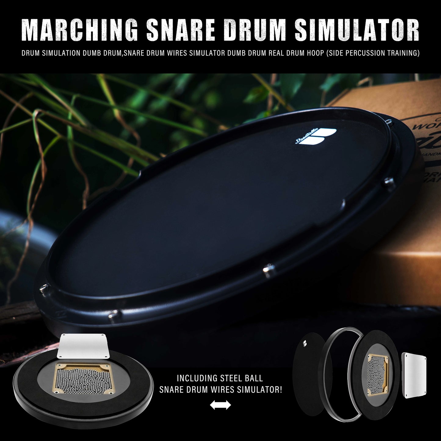 Marching Snare Drum Built-in 455 Steel Balls