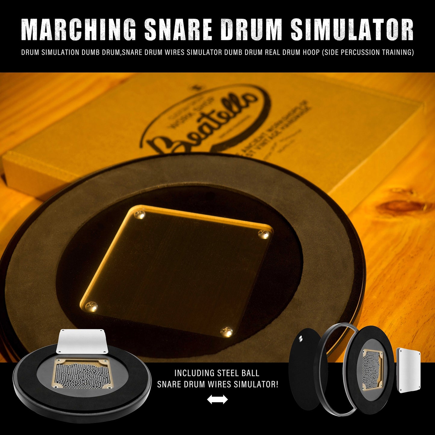 Marching Snare Drum Built-in 455 Steel Balls