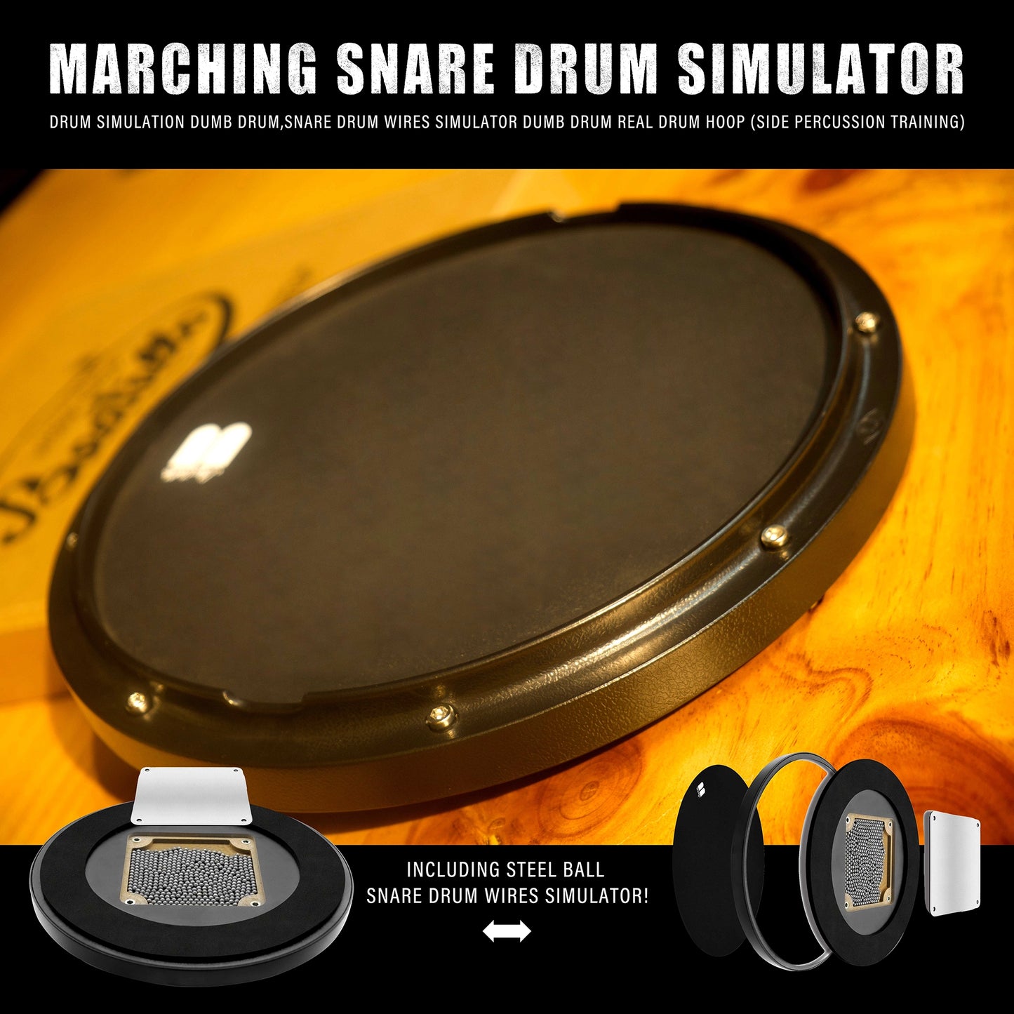 Marching Snare Drum Built-in 455 Steel Balls