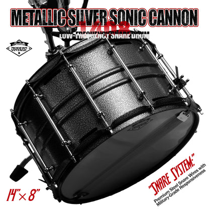 Metallic Silver Sonic Cannon-1408 Snare Drum