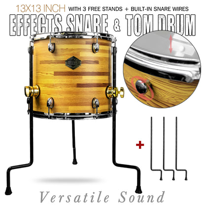 Natural Wood  13×13-inch Special Effect Floor Snare Drum