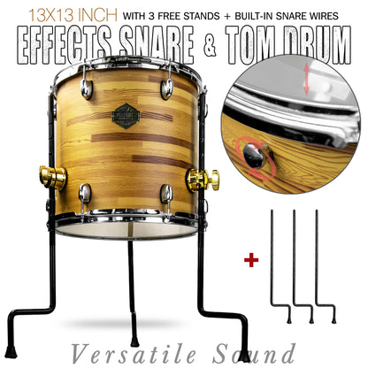 Natural Wood  13×13-inch Special Effect Floor Snare Drum