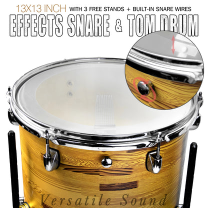 Natural Wood  13×13-inch Special Effect Floor Snare Drum