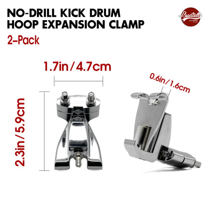 No-Drill Kick Drum Hoop Expansion Clamp 2-pack