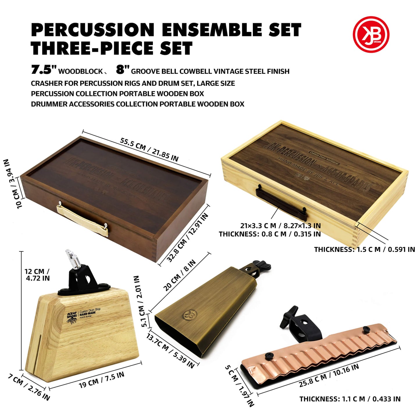 JBK Percussion Collection Portable Wooden Box