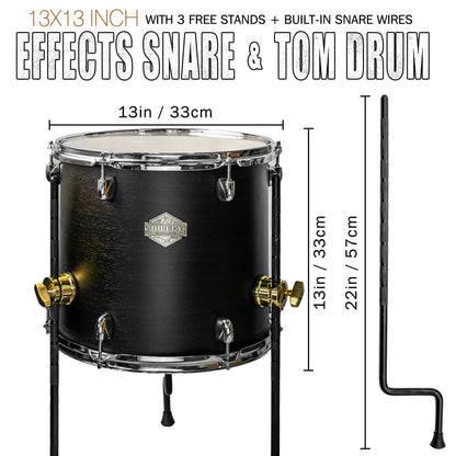 Pure Black  13×13-inch Special Effect Floor Snare Drum