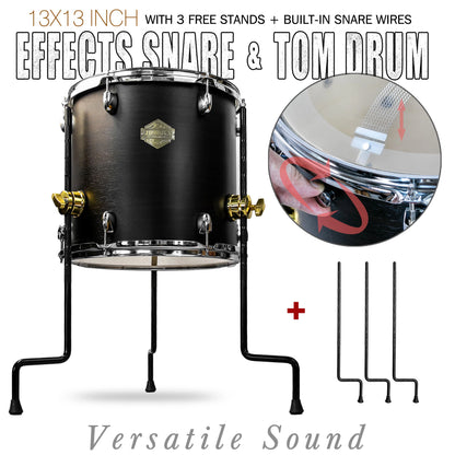 Pure Black  13×13-inch Special Effect Floor Snare Drum