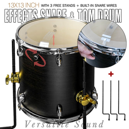 Pure Black  13×13-inch Special Effect Floor Snare Drum