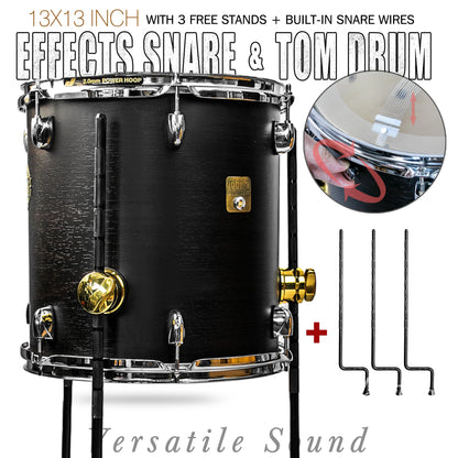 Pure Black  13×13-inch Special Effect Floor Snare Drum