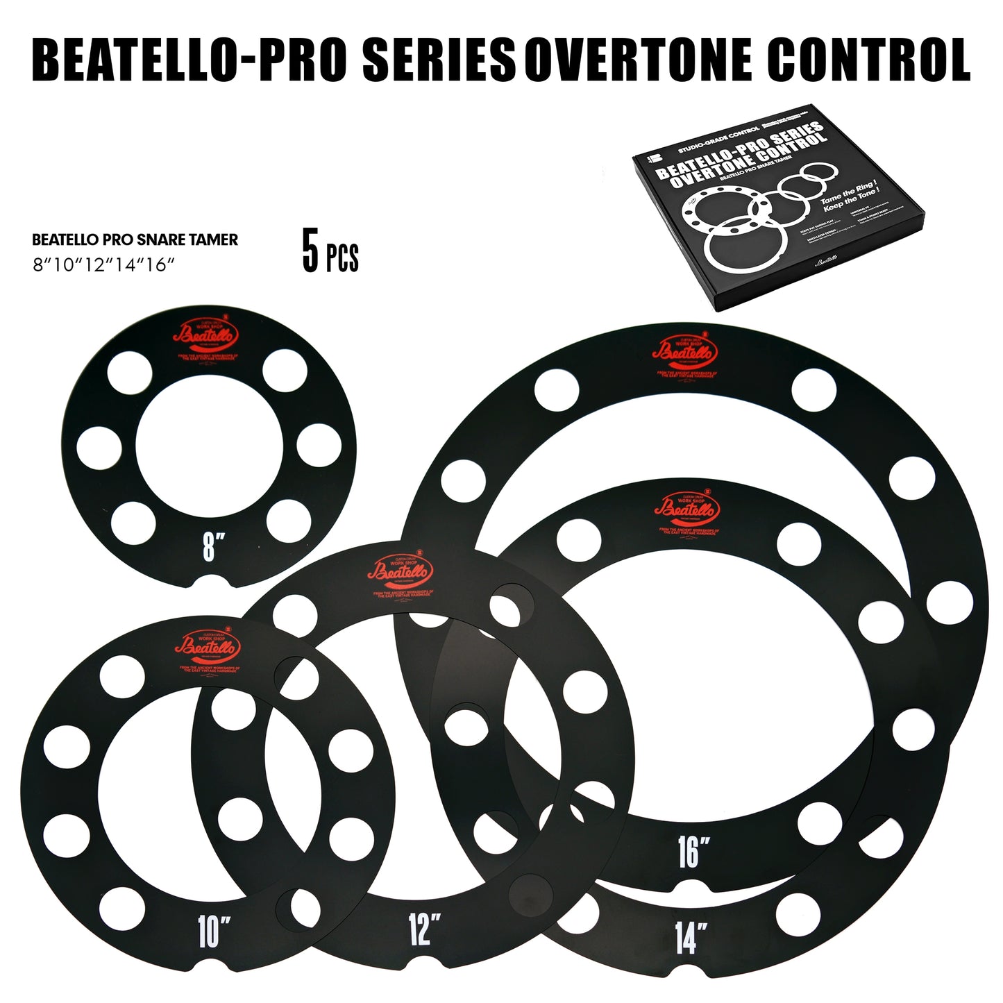 Beatello-Reso Rings & Low-End Enhancers Drum Mute 5pcs