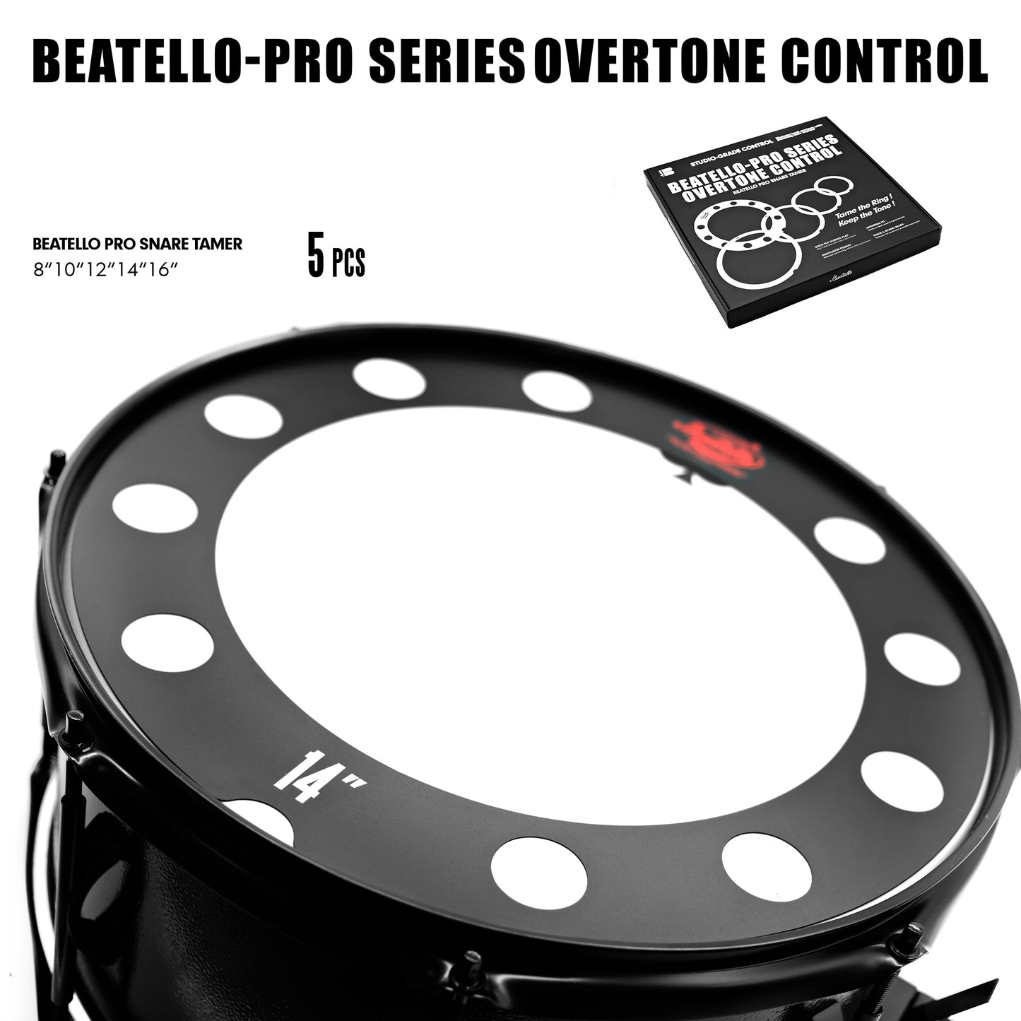 Beatello-Reso Rings & Low-End Enhancers Drum Mute 5pcs