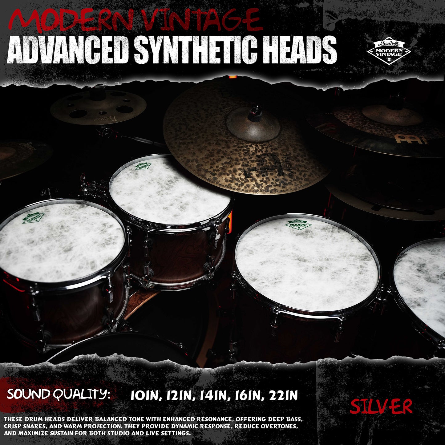 Beatello-Simulated Animal Print Drum Heads 5Pcs