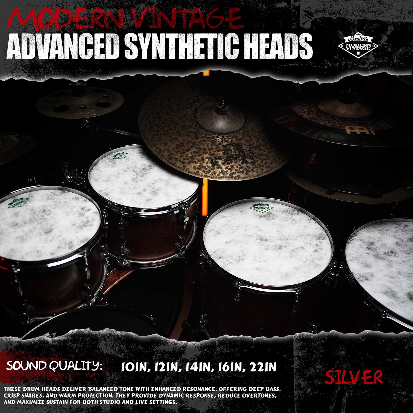 Beatello-Simulated Animal Print Drum Heads 5Pcs