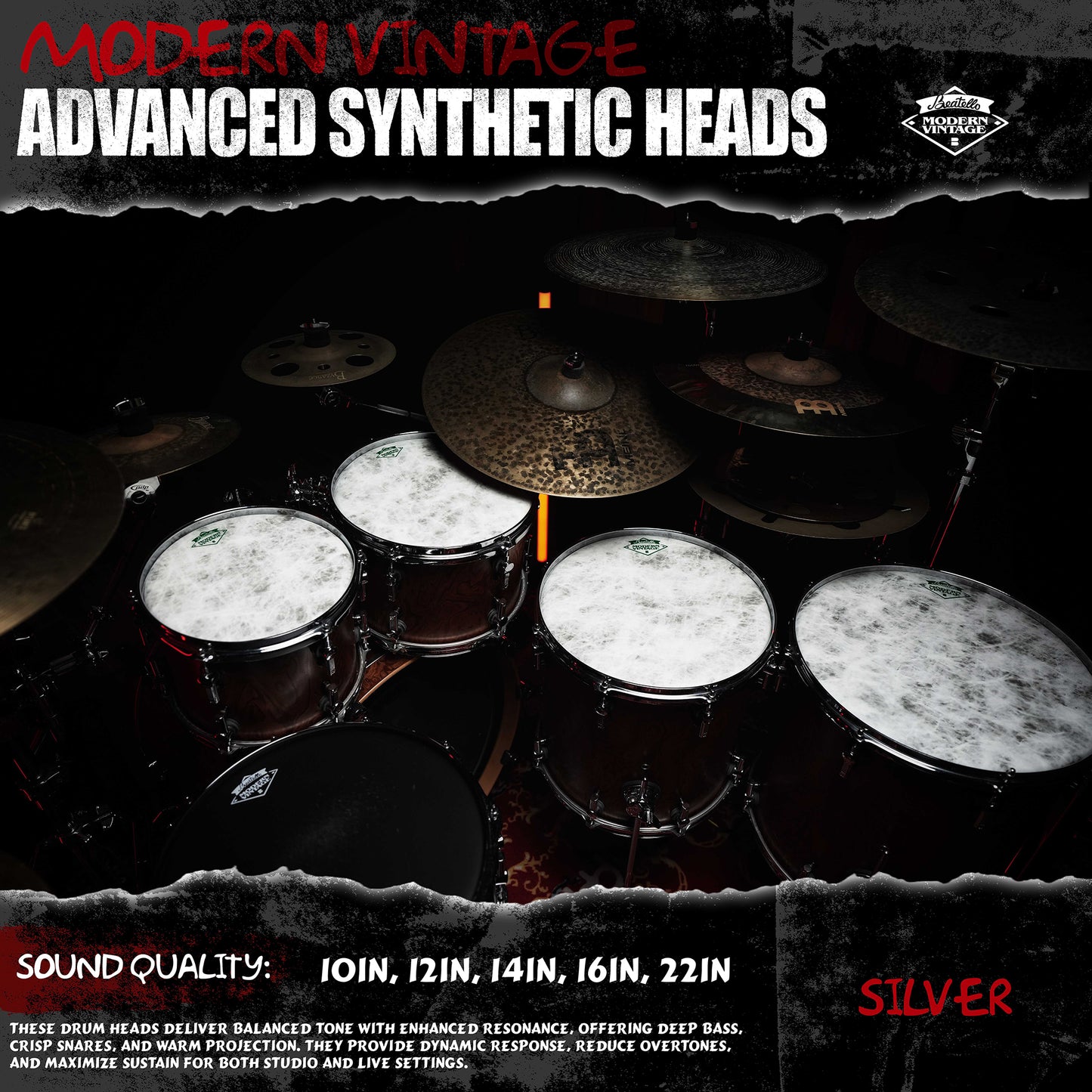 Beatello-Simulated Animal Print Drum Heads 5Pcs