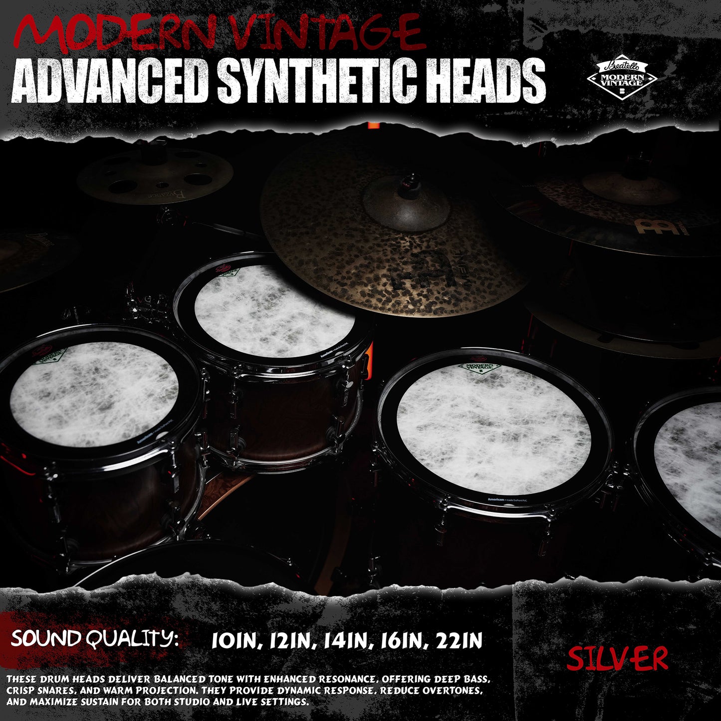 Beatello-Simulated Animal Print Drum Heads 5Pcs