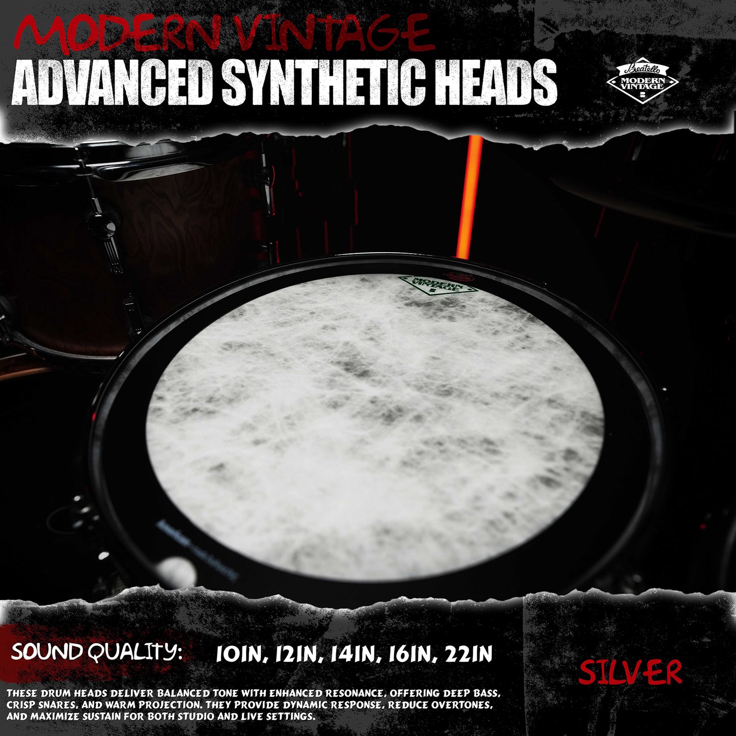 Beatello-Simulated Animal Print Drum Heads 5Pcs