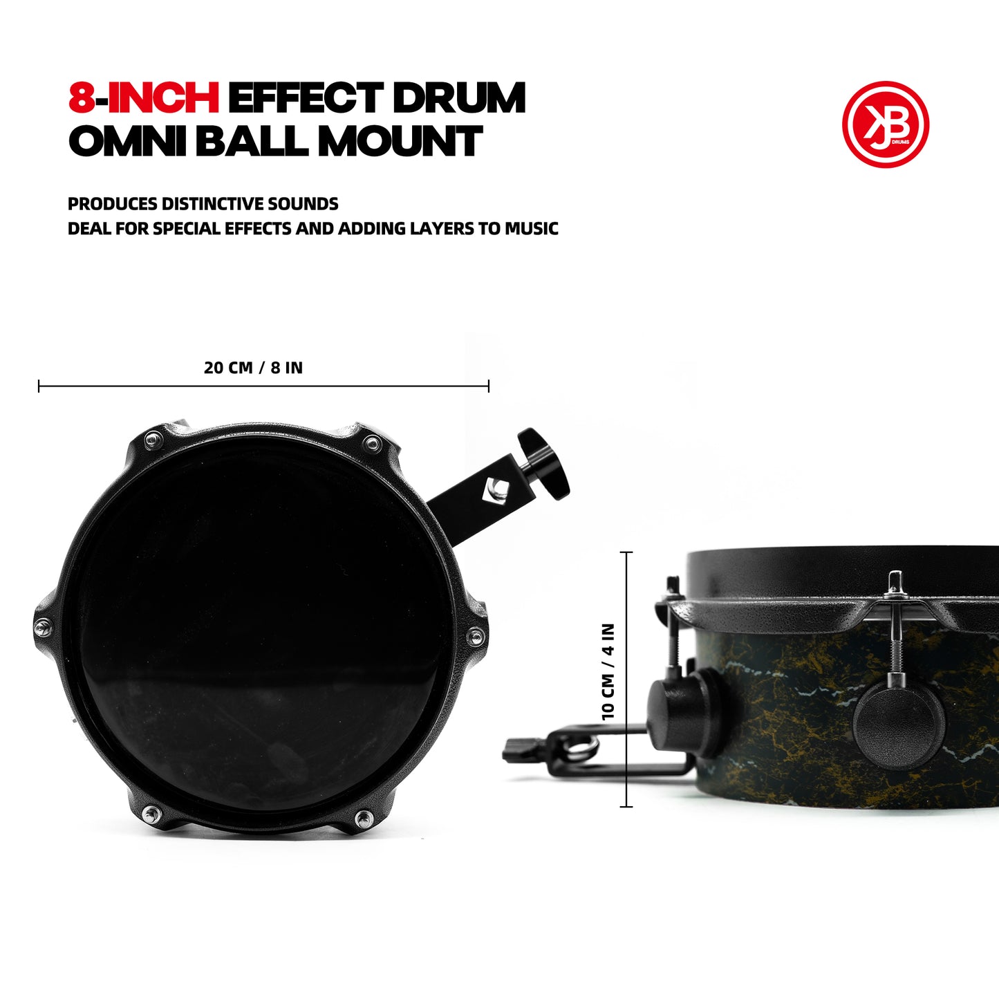 8-IN Snare Drum With a Gimbal Ball Drum
