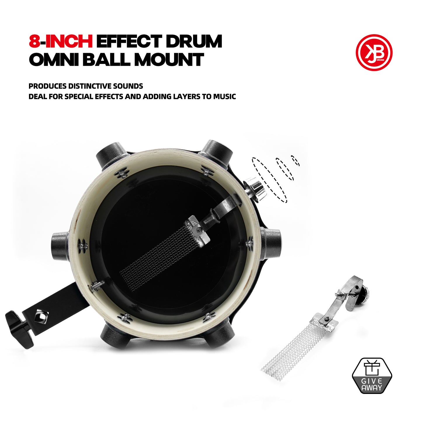 8-IN Snare Drum With a Gimbal Ball Drum