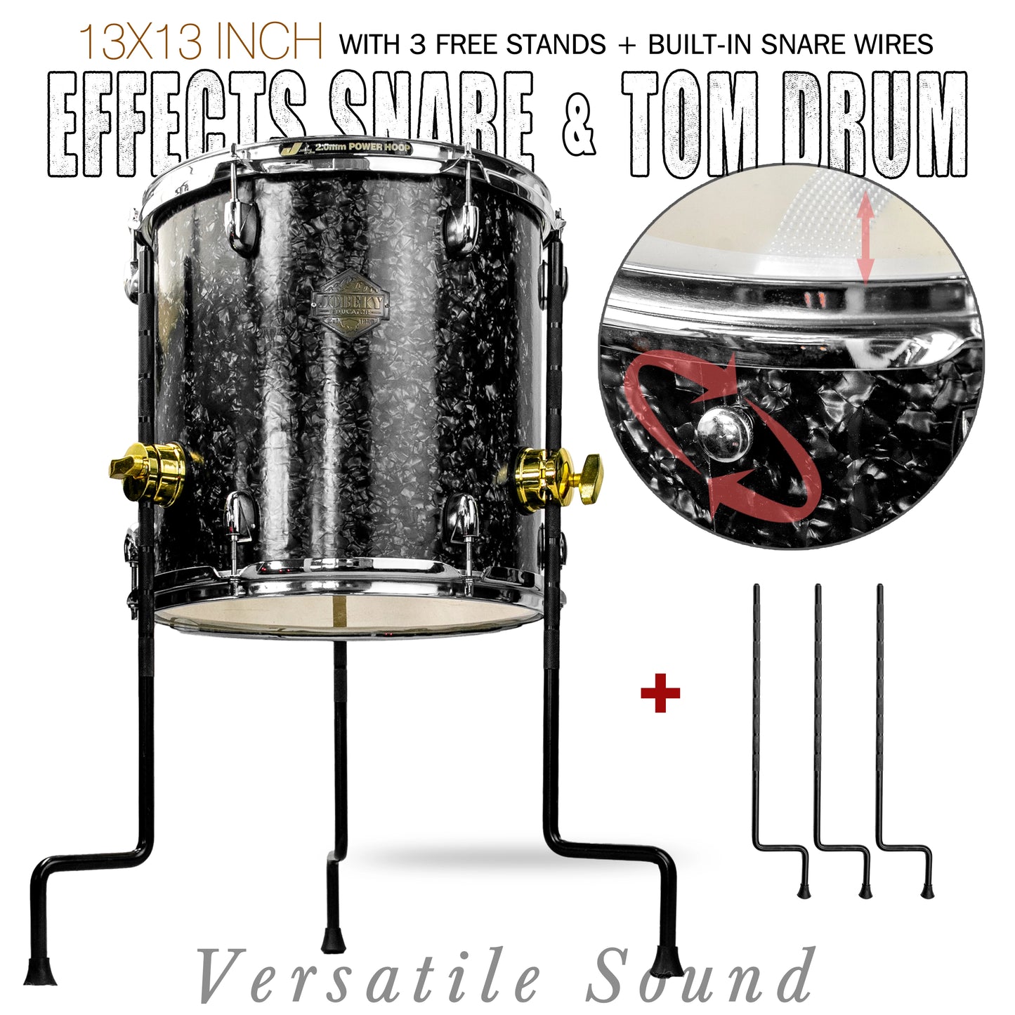 Starry Black 13×13-inch Special Effect Floor Snare Drum