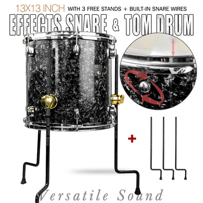 Starry Black 13×13-inch Special Effect Floor Snare Drum