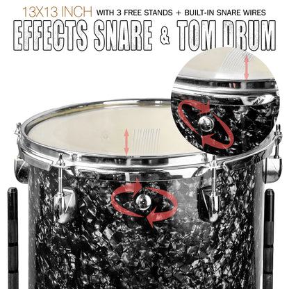 Starry Black 13×13-inch Special Effect Floor Snare Drum