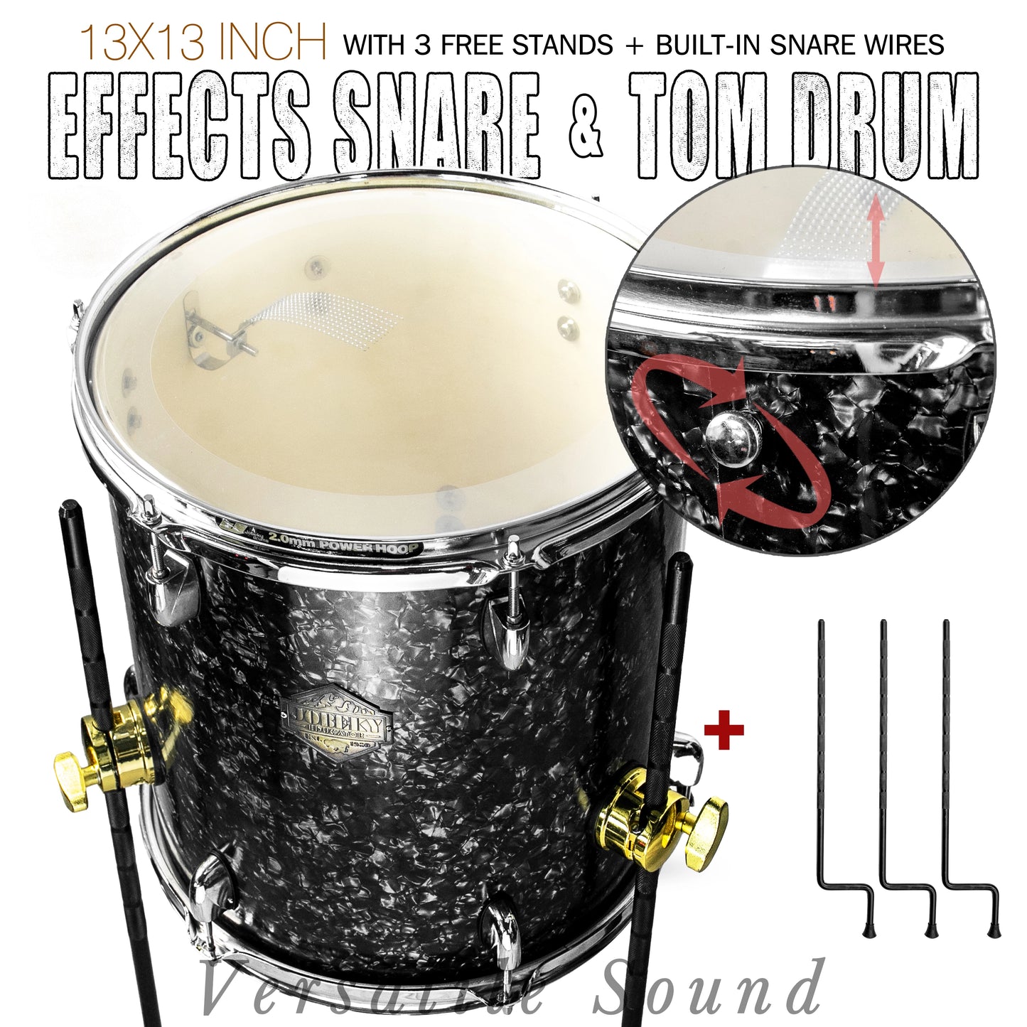 Starry Black 13×13-inch Special Effect Floor Snare Drum