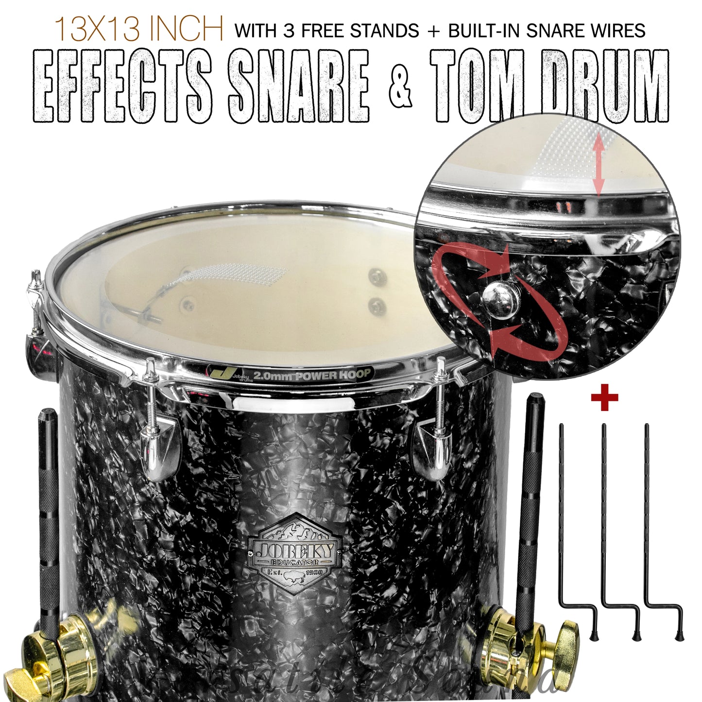 Starry Black 13×13-inch Special Effect Floor Snare Drum