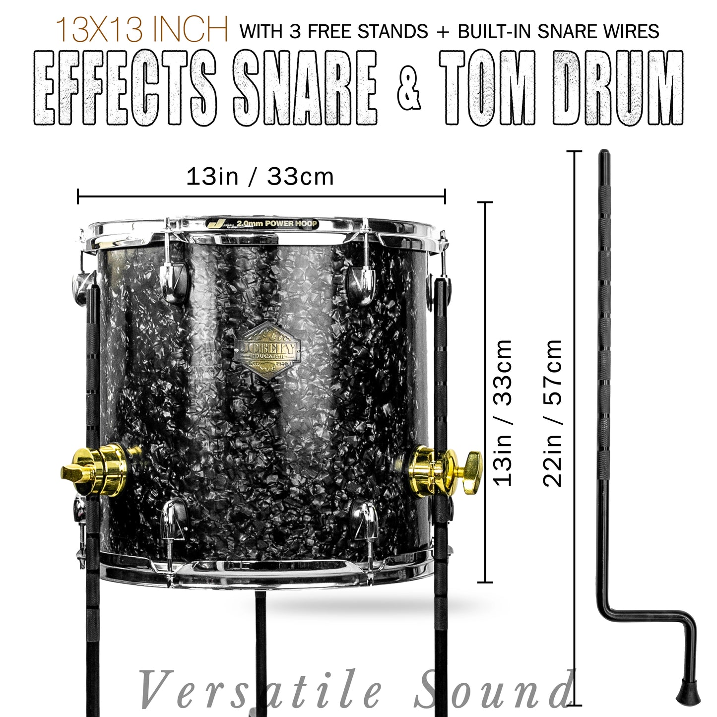 Starry Black 13×13-inch Special Effect Floor Snare Drum